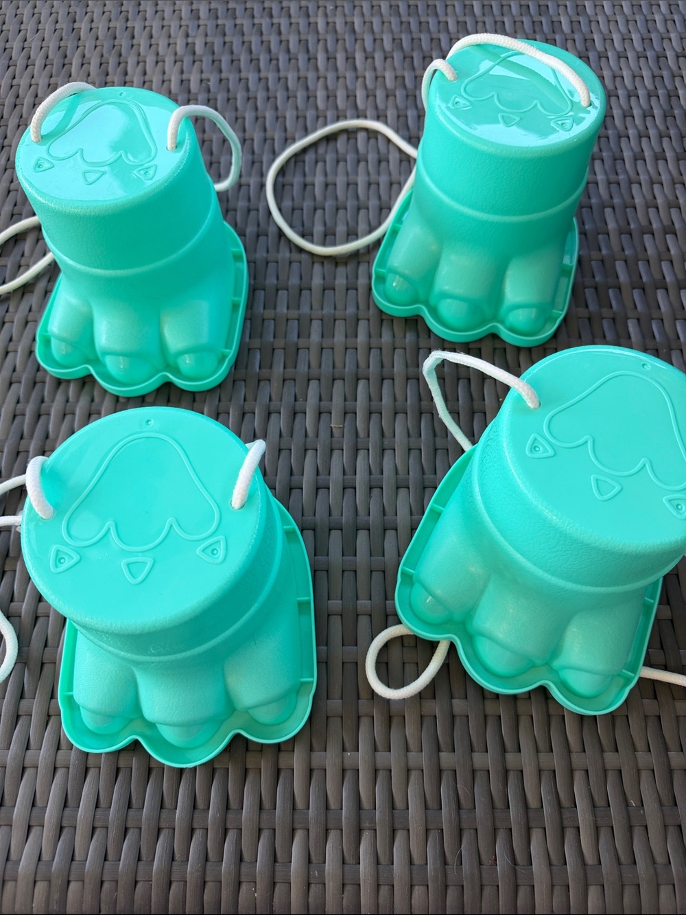 Kids Cup Stilts - Teal Walking Cups for Kids Dino Feet
